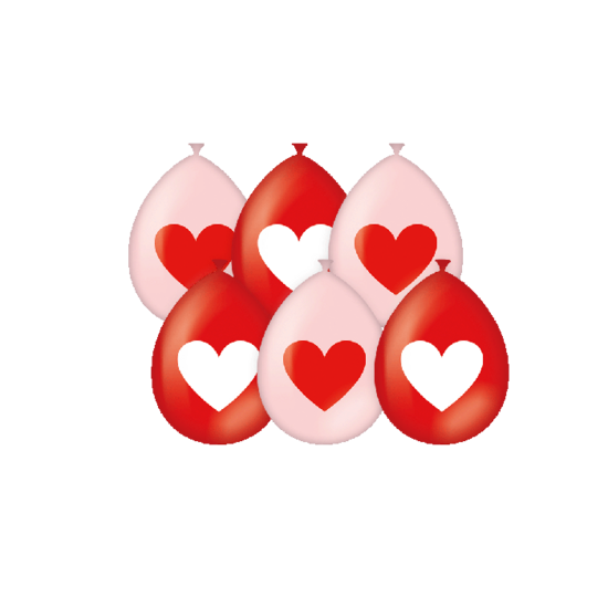 Love Ballonnen - Valentijn  - Rood-Roze - 6 stuks