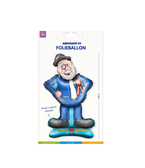  Abraham Opblaaspop 50 Jaar &ndash; 90 cm Staande Folieballon voor Verjaardag