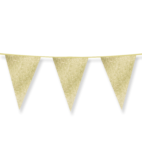 Glitter Vlaggenlijn Goud - 20x30 cm - 6 meter - Versiering