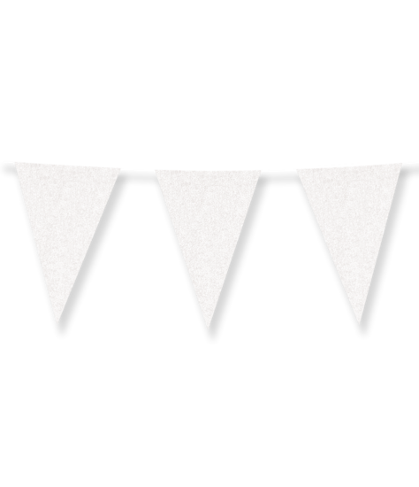 Glitter Vlaggenlijn Wit - 20x30 cm - 6 meter - Versiering