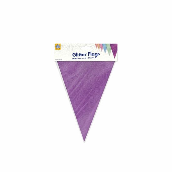 Glitter Vlaggenlijn Multicolor  - 20x30 cm - 6 meter - Versiering