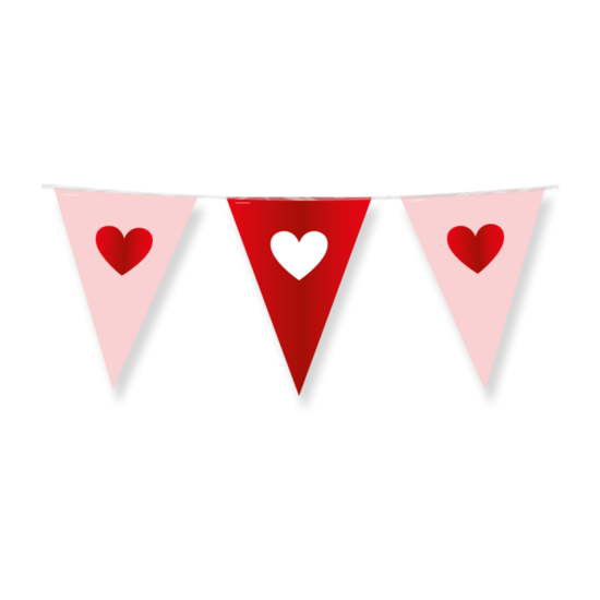 Love Vlaggenlijn - Valentijn  - Rood-Roze - 10 meter