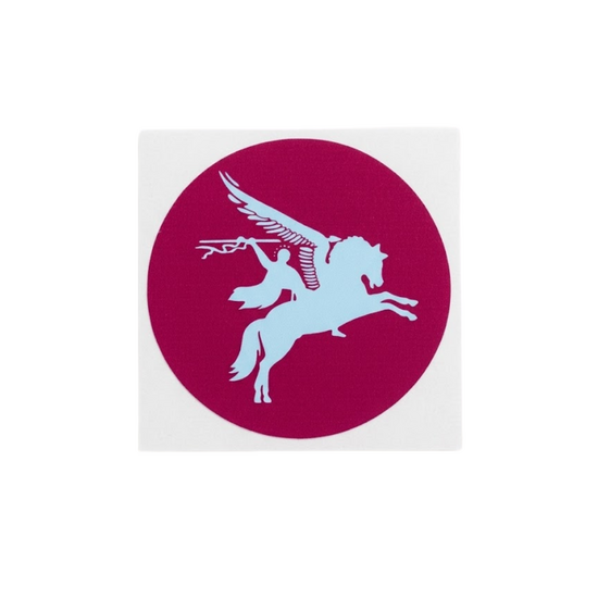 Ronde Airborne Sticker met Pegasus 
