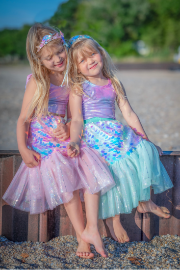 Great Pretenders Zeemeermin Rok- Met Haarclip - Turquoise  - Meisjes