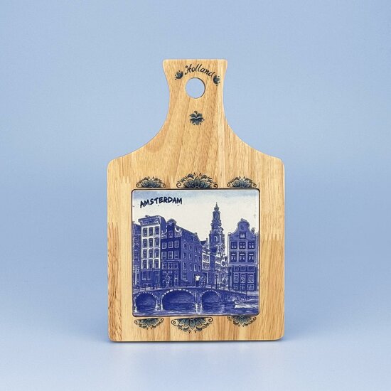 Souvenir Kaasplank Delftsblauw - Amsterdam - Keramiek 