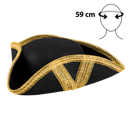 Piratenhoed - Royal Fortune Goud - Volwassenen
