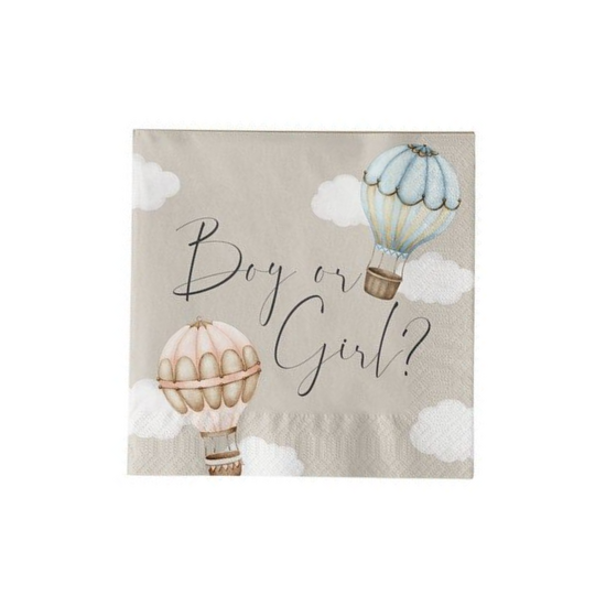 Servetten - Baby Balloons - Gender Reveal - 20 stuks