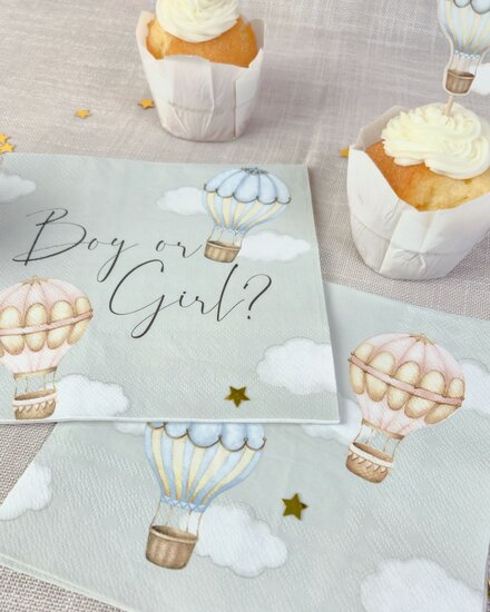 Servetten - Baby Balloons - Gender Reveal - 20 stuks