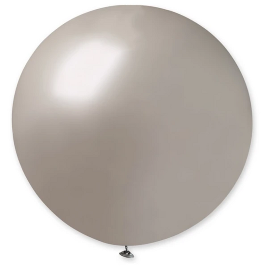 Topballon Latex - Metallic Zilver  - 80 cm 
