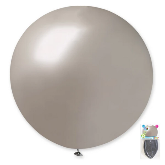 Topballon Latex - Metallic Zilver  - 80 cm 