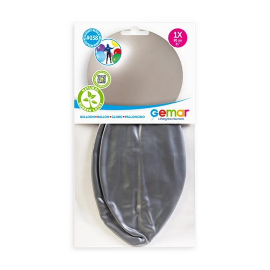 Topballon Latex - Metallic Zilver  - 80 cm 