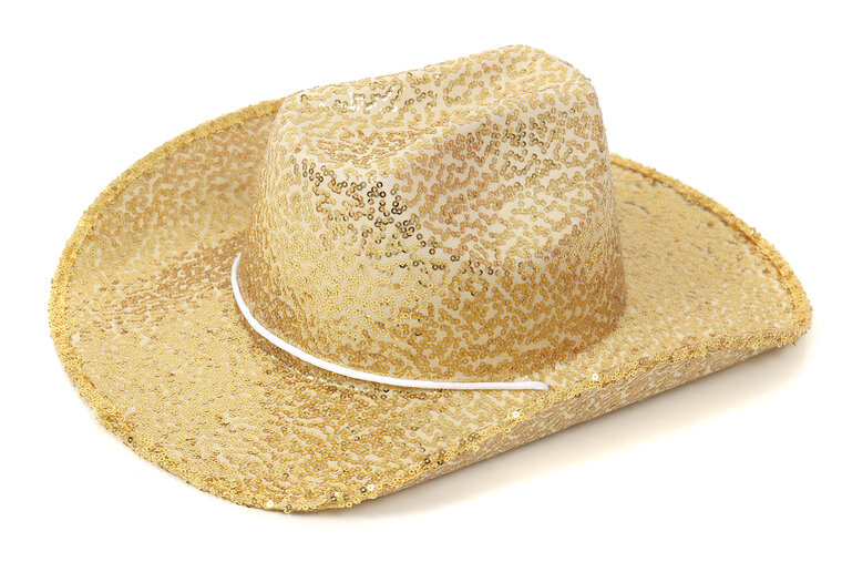 Cowboyhoed - Glitter Goud - Volwassenen 