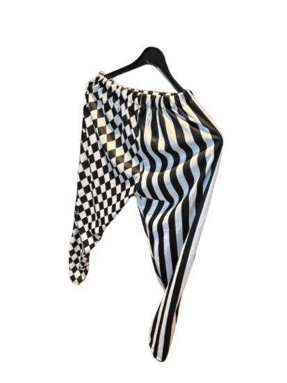 Tweedekans - Broek Clown - M - Zwart/Wit