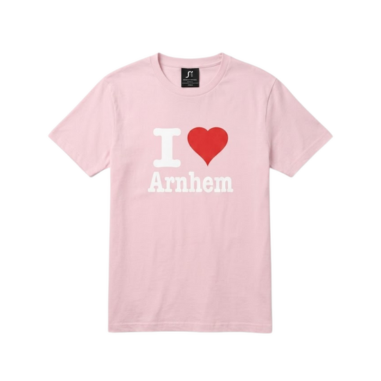 T-shirt - I Love Arnhem - Roze - Dames