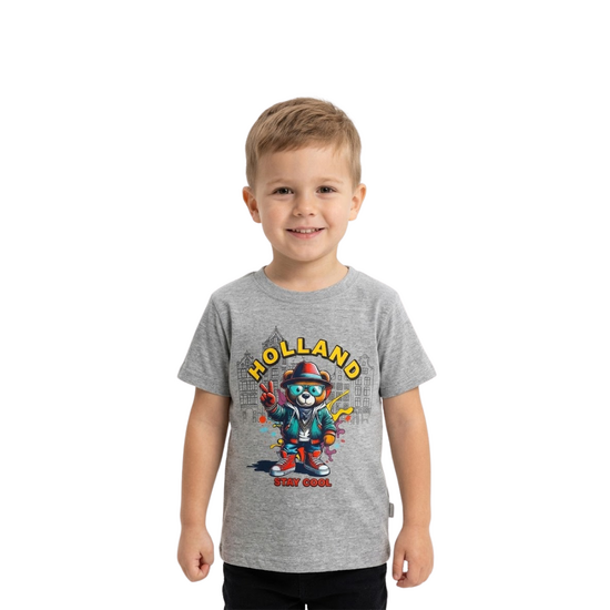 T-shirt Grijs  - Holland - Stay Cool - Katoen - Kinderen