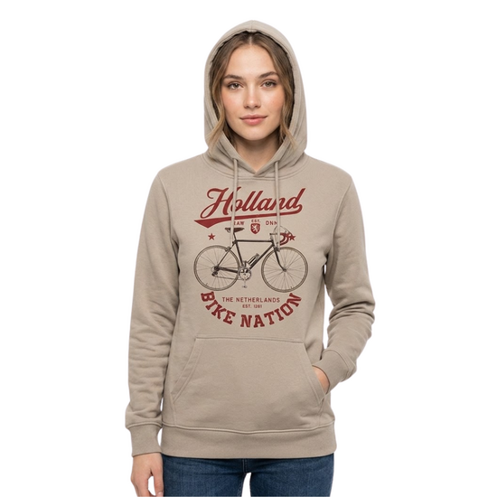 Hoodie Beige - Holland Bike Nation - Katoen - Volwassenen