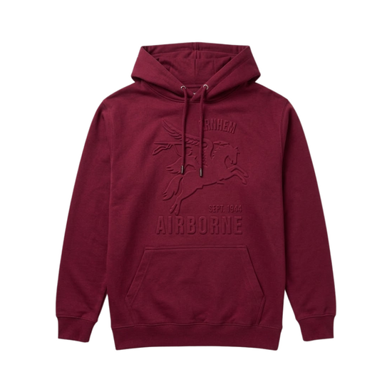 Airborne Trui - Hoodie Maroon Rood Met Embossed Pegasus - Volwassenen
