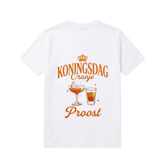 T-shirt - Koningsdag  - Oranje - Rugprint - Dames