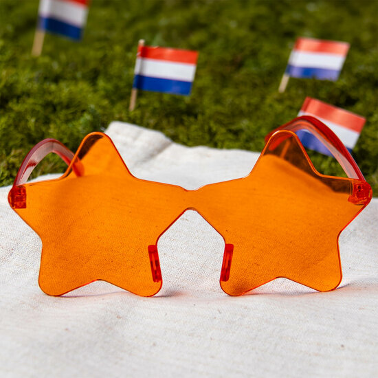Bril - Sterren - Oranje - Volwassenen - Koningsdag 