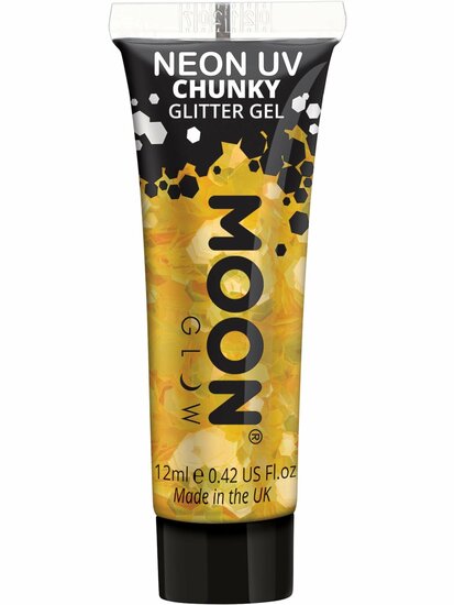 Moon Glow - Neon UV Chunky Glitter Gel - Geel - 12 ml