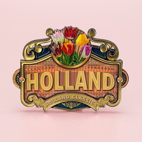 Koelkastmagneet - Magneet Holland MDF - Charleston Tulpen Roze