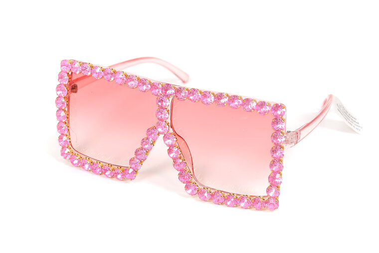 Feestbril - Gordon - Roze met Roze Steentjes - Volwassenen