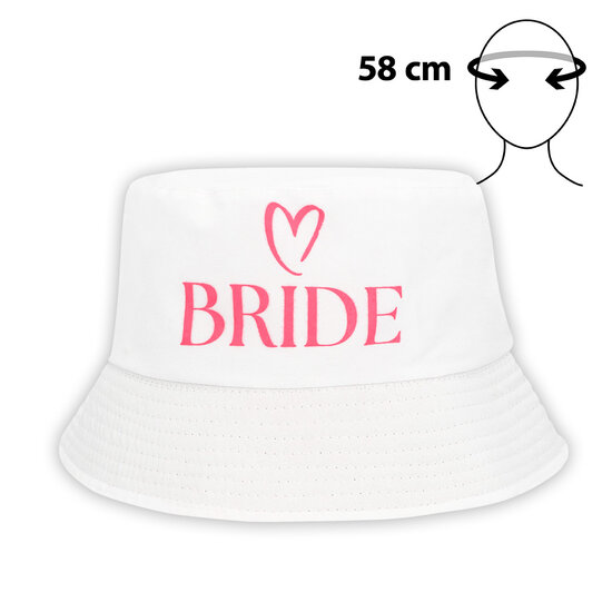 Bucket Hat - Bride - Wit - Volwassenen