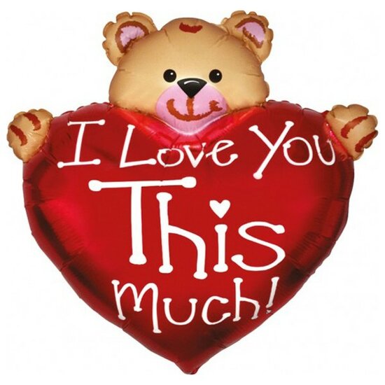 Folieballon - Bear Love Much - 77cm - Helium- en Luchtvulling 