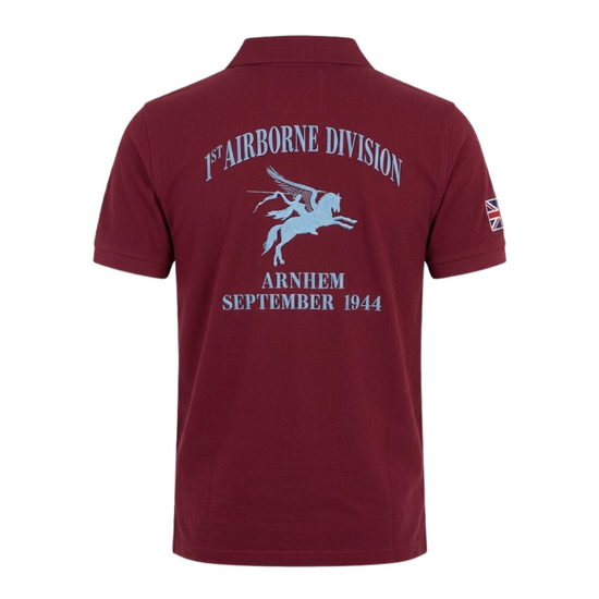 1st Airborne Division Polo &ndash; Geborduurde Pegasus &ndash; Maroon 