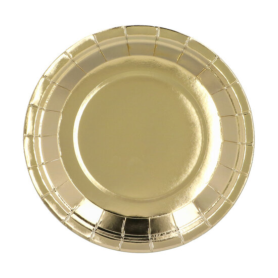 Gouden Papieren Party Bordjes  - 6 stuks - 23 cm