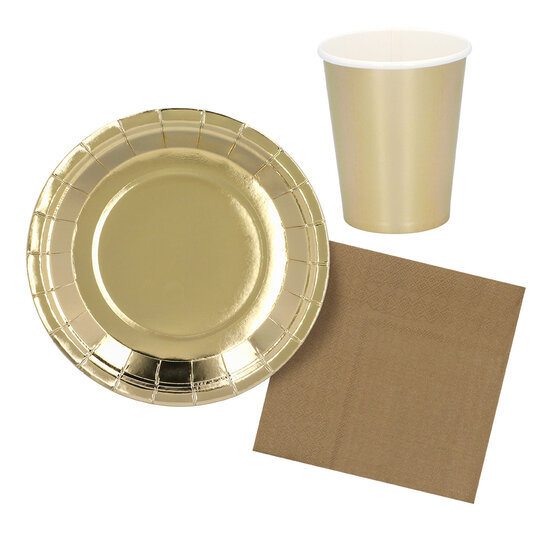Gouden Papieren Party Bekertjes  - 6 stuks - 25 cl