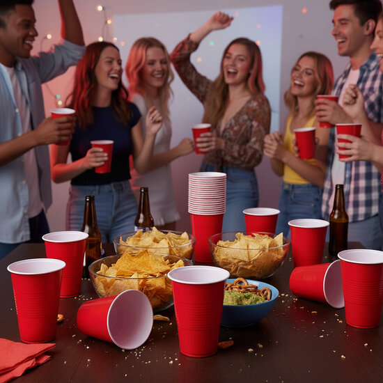 Red Cups - Herbruikbare Partybekers - 40 stuks 