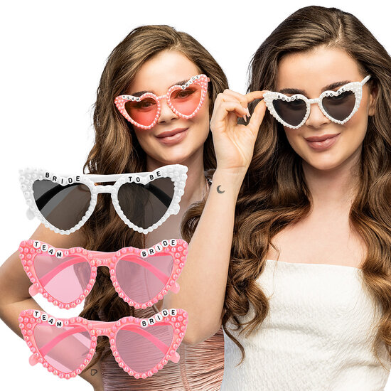 Set 3 Partybrillen - Bridal Pearl - Vrijgezellenfeest