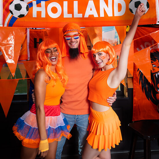 WK Oranje Polyester Vlag - Brullende Leeuw Holland- 90 x 150 cm