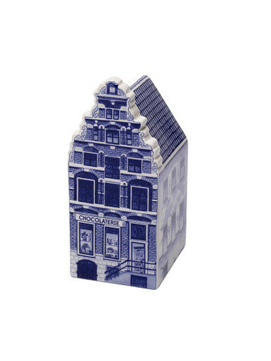 Delfts Blauw Grachtenhuis - Chocolaterie - Keramiek - 14 cm