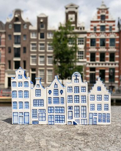 Delfts Blauw Grachtenhuis - NR.2 - Keramiek - 16 cm