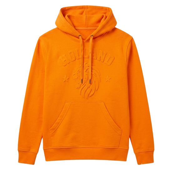 Holland Hoodie Embossed Oranje - Leeuw EK/WK  - Volwassenen
