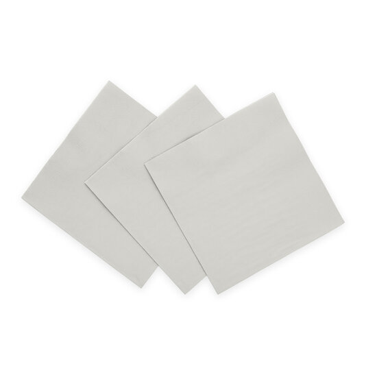 Papieren Servetten Zilver &ndash; 20 Stuks &ndash; 33x33 cm &ndash; 3-Laags