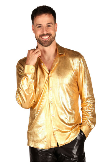 Blouse Goud - Shining Star - Jaren 80 en 90 Disco - Heren
