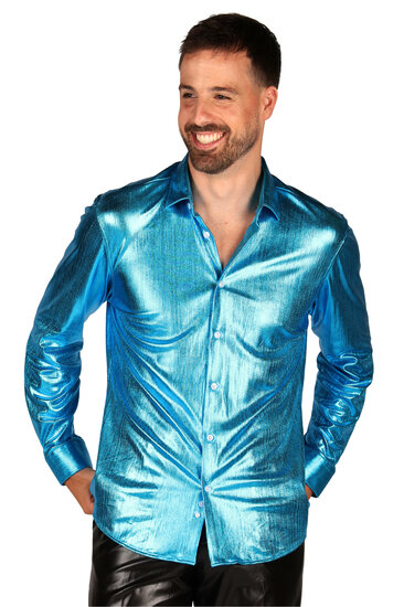 Blouse Turquoise - Shining Star - Jaren 80 en 90 Disco - Heren