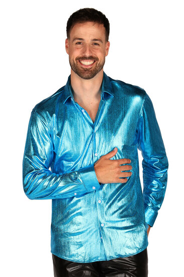 Blouse Turquoise - Shining Star - Jaren 80 en 90 Disco - Heren