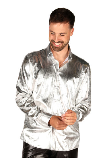 Blouse Zilver - Shining Star - Jaren 80 en 90 Disco - Heren