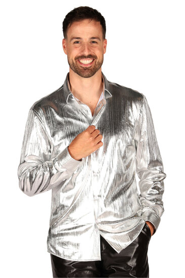 Blouse Zilver - Shining Star - Jaren 80 en 90 Disco - Heren