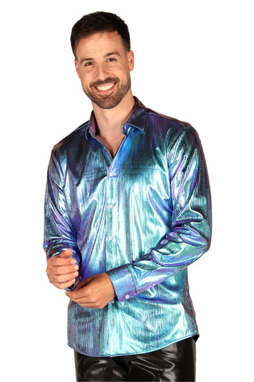 Blouse Petrol - Shining Star - Jaren 80 en 90 Disco - Heren