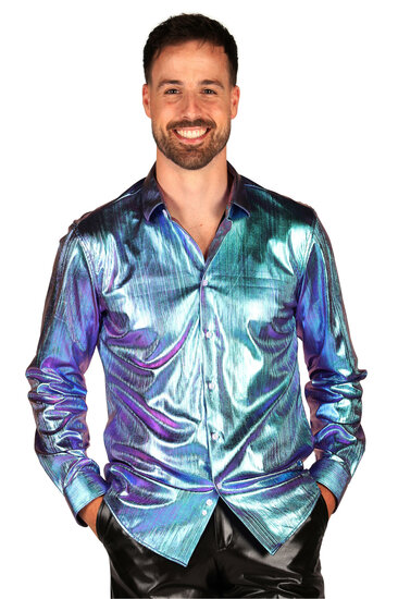 Blouse Petrol - Shining Star - Jaren 80 en 90 Disco - Heren