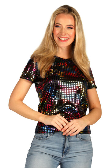 T-shirt Disco Party Queen Zwart - Jaren 80 &amp; 90