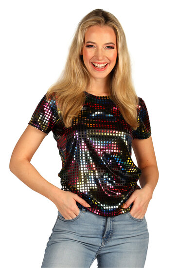 T-shirt Disco Party Queen Zwart - Jaren 80 &amp; 90
