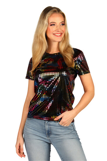 T-shirt Disco Party Queen Zwart - Jaren 80 &amp; 90