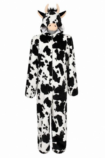 Onesie Dierenkostuum - Koe Pluche - Volwassenen - Zwart-Wit