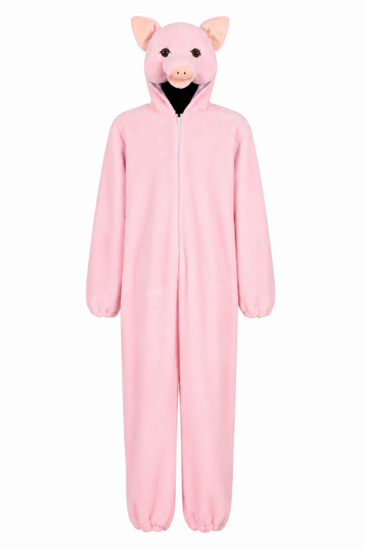 Onesie Dierenkostuum - Varken Pluche - Volwassenen - Roze